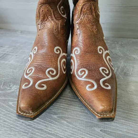 Ariat Shelleen Womens Western Leather Boots White Swirl Embroidery Size 7.5 - Picture 10 of 15